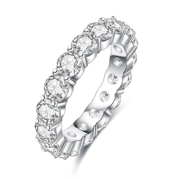 #Certified 4~5ct. t.w. Moissanite Diamond Full Eternity Band Ring NEW - Picture 3 of 16